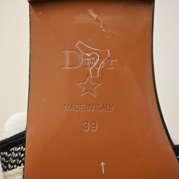 Dior Dway Slide Black embroidered cotton - Picture 5 of 5